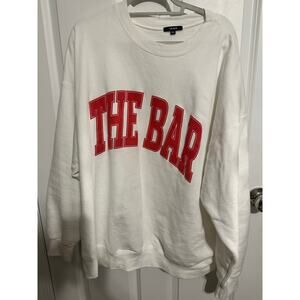 The Bar Varsity White Sweatshirt with Red XXL